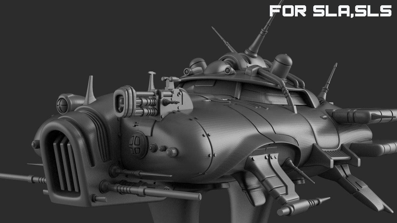 Immortal flying car for SLA and SLS printers 3D print model_12