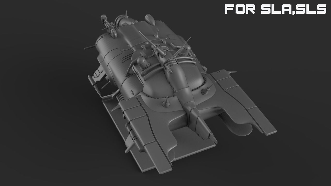 Immortal flying car for SLA and SLS printers 3D print model_5
