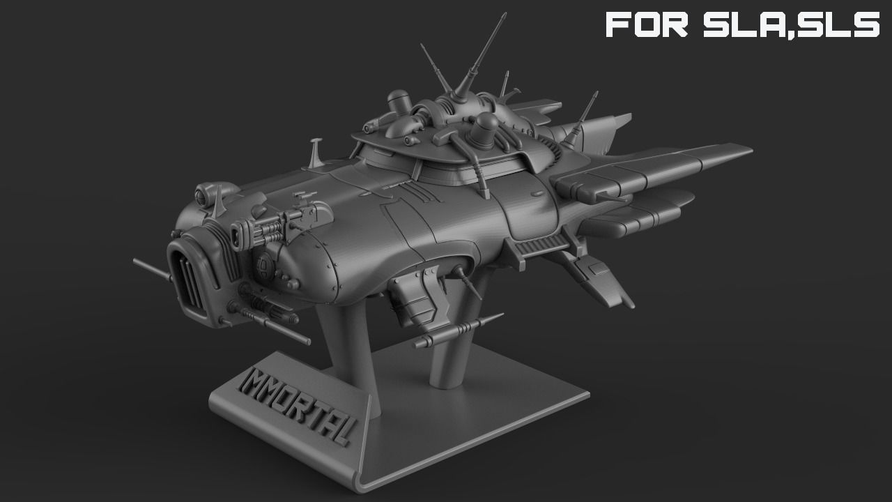 Immortal flying car for SLA and SLS printers 3D print model_11