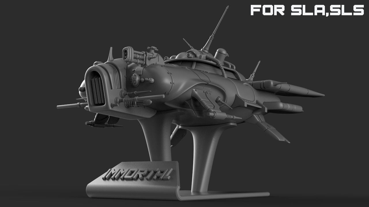 Immortal flying car for SLA and SLS printers 3D print model_10