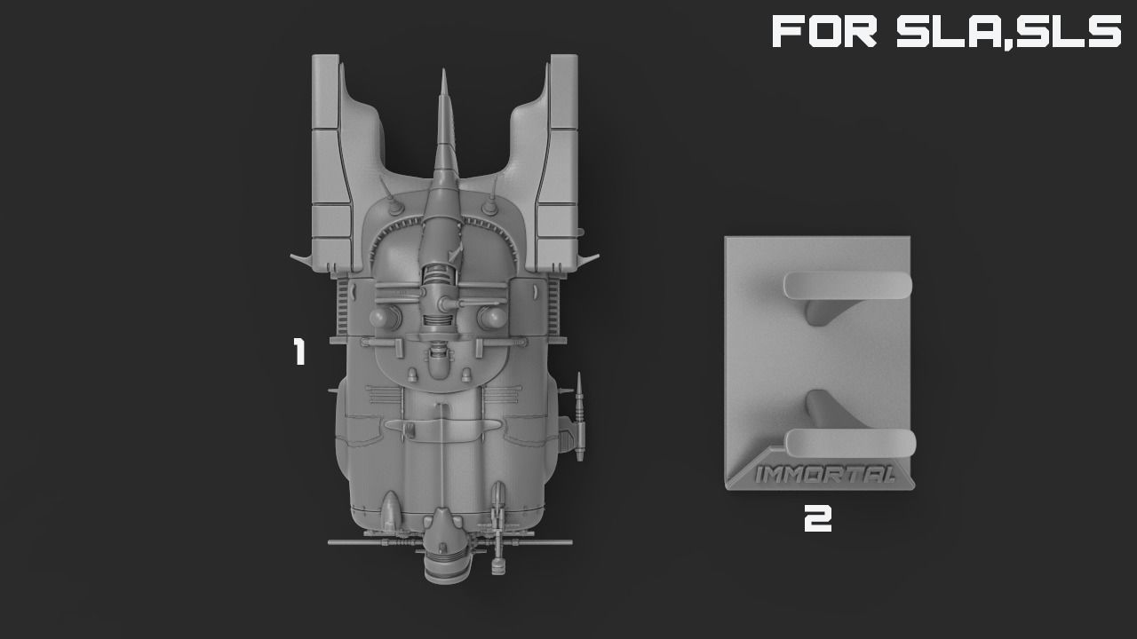Immortal flying car for SLA and SLS printers 3D print model_1