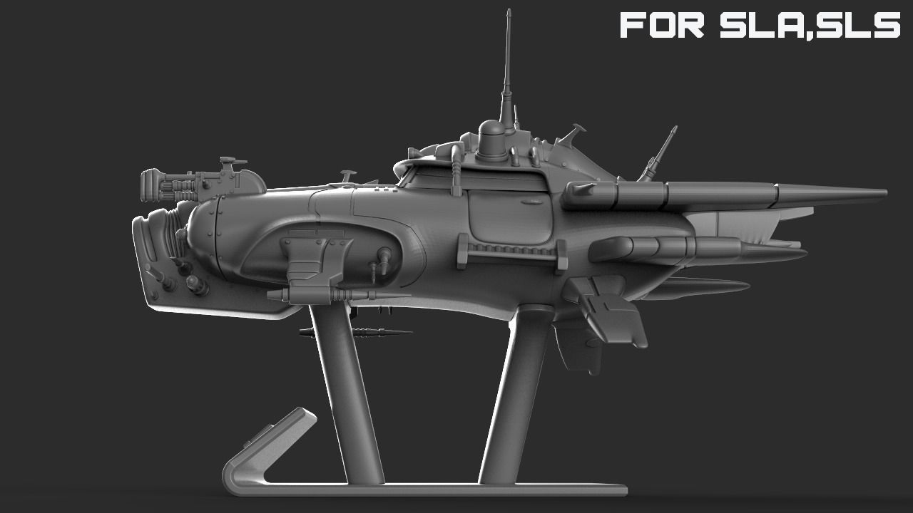 Immortal flying car for SLA and SLS printers 3D print model_6