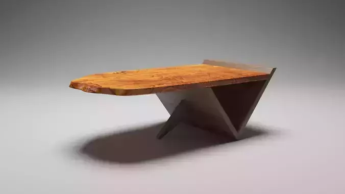 Sculpted Wooden Coffee Table