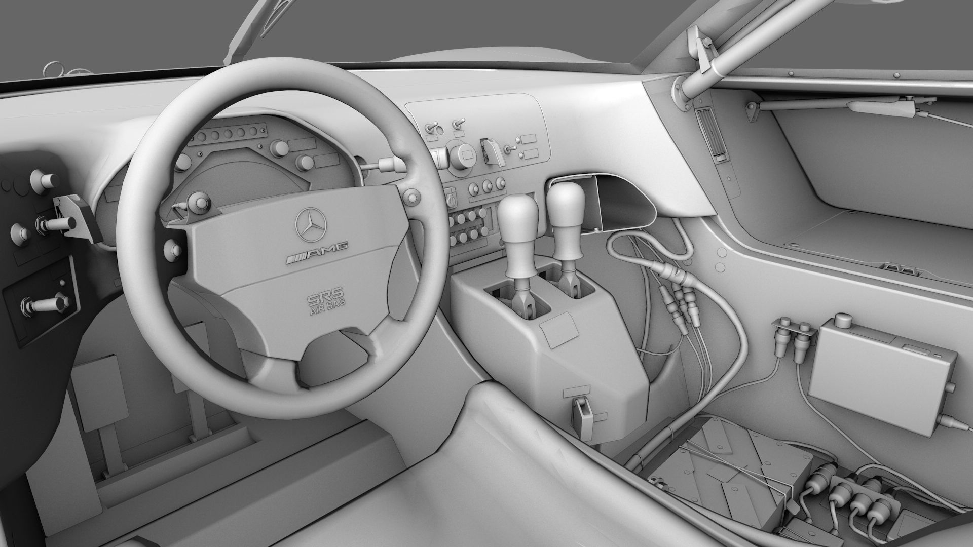 AMG Mercedes CLK 1998 1999 GT3 Low-poly 3D model_13