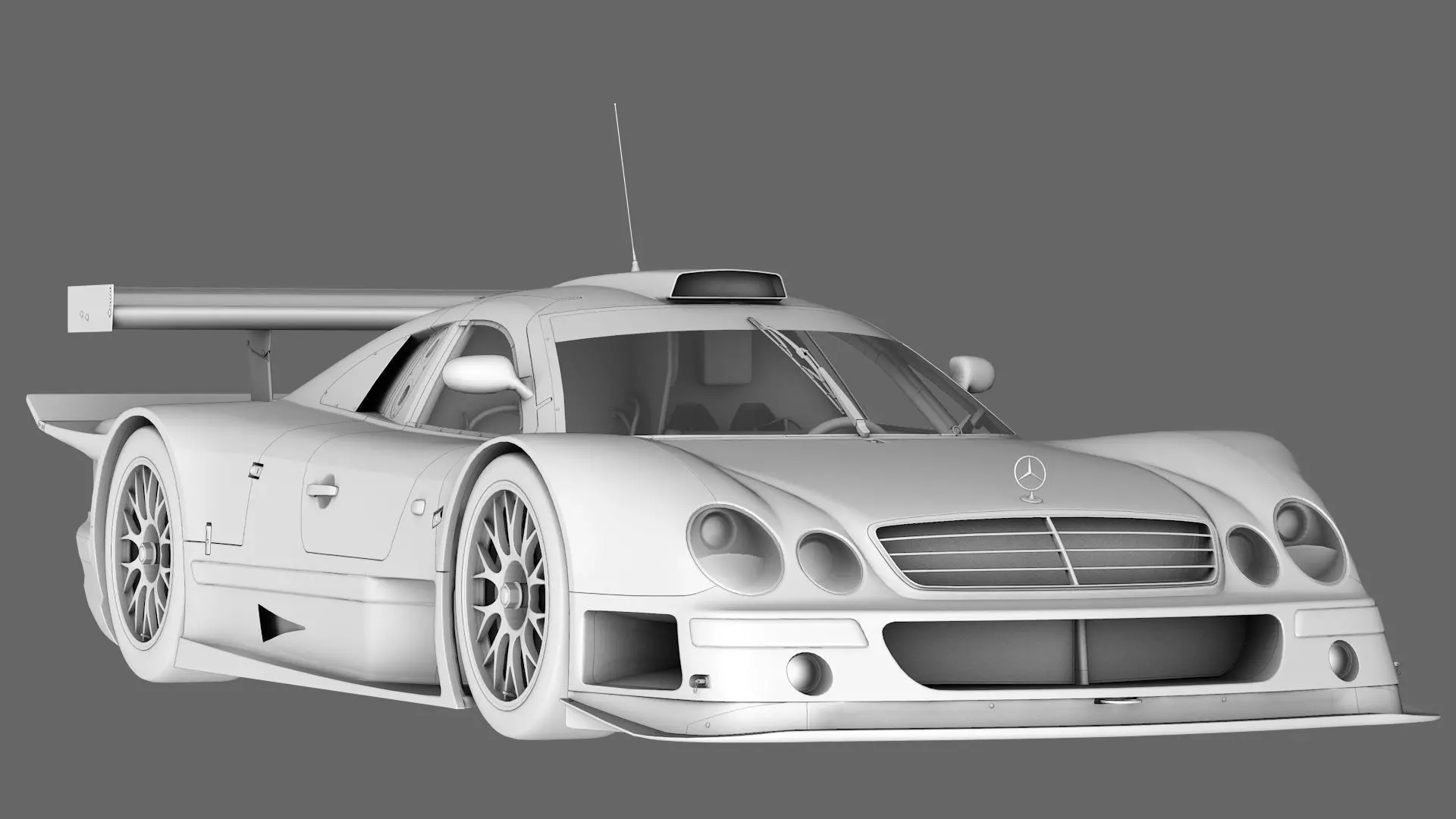 AMG Mercedes CLK 1998 1999 GT3 Low-poly 3D model_0