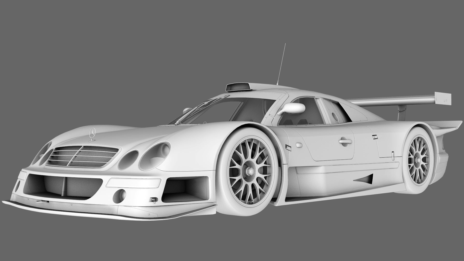 AMG Mercedes CLK 1998 1999 GT3 Low-poly 3D model_1