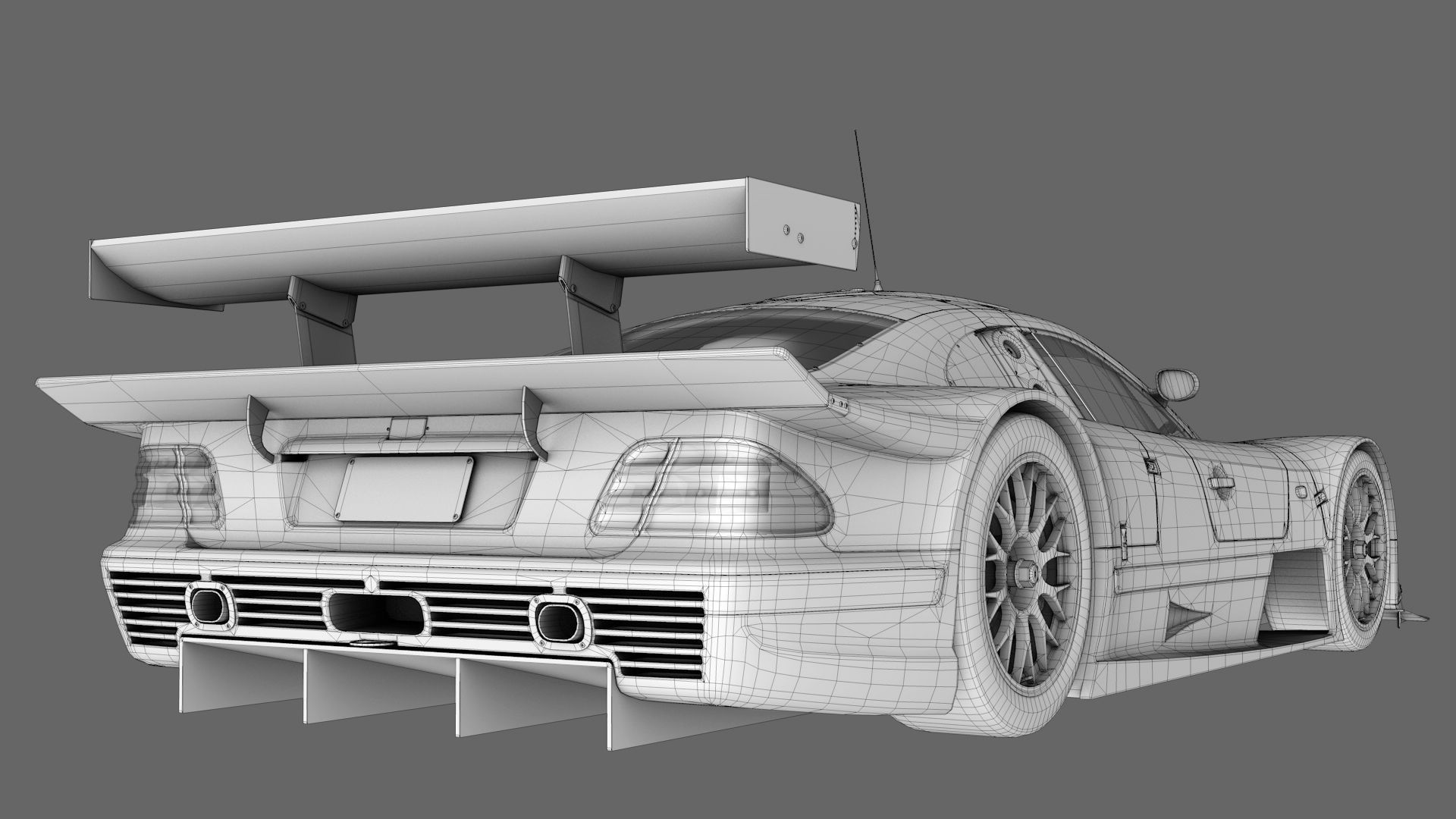 AMG Mercedes CLK 1998 1999 GT3 Low-poly 3D model_10