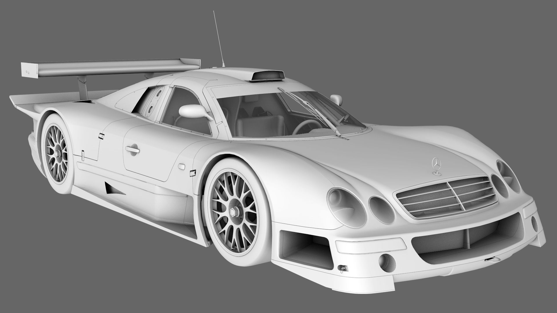 AMG Mercedes CLK 1998 1999 GT3 Low-poly 3D model_2