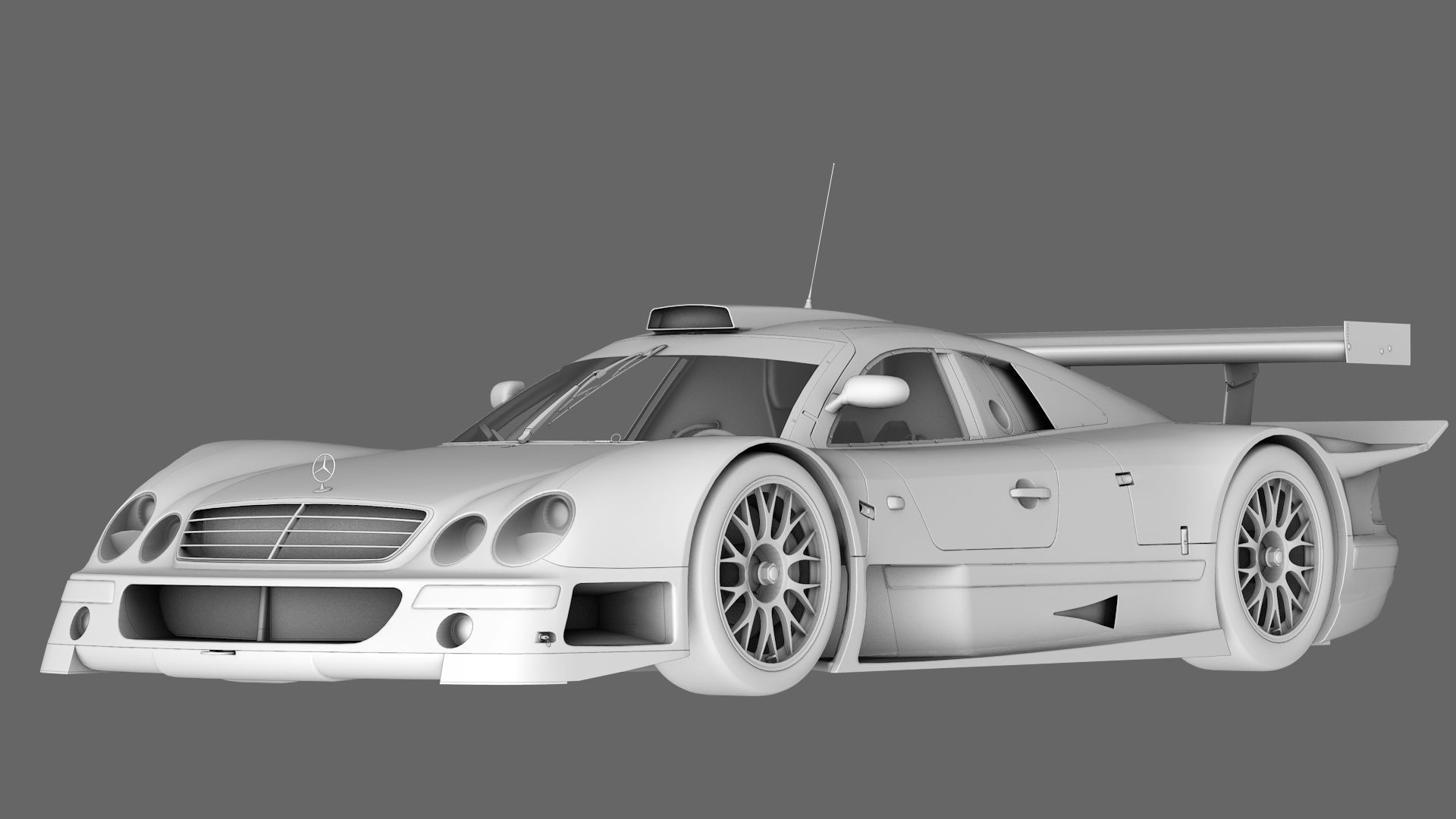 AMG Mercedes CLK 1998 1999 GT3 Low-poly 3D model_3