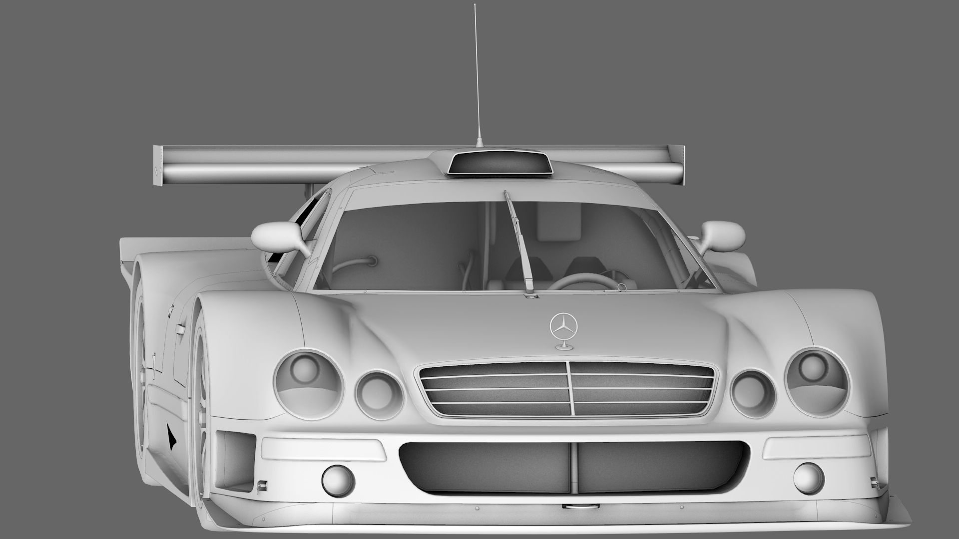 AMG Mercedes CLK 1998 1999 GT3 Low-poly 3D model_6