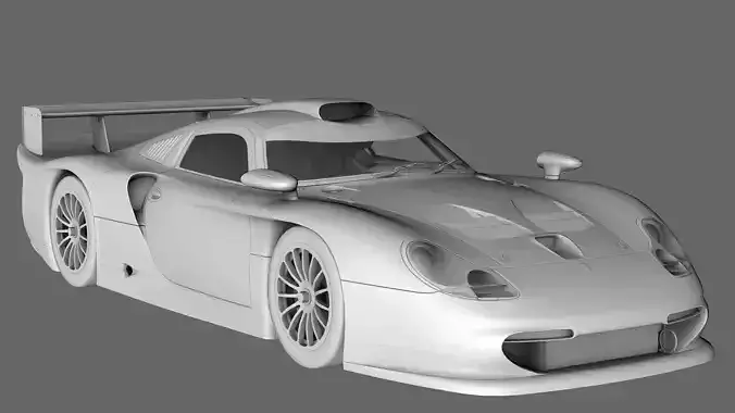 Porsche 911 GT1 1997 Low-poly 3D model