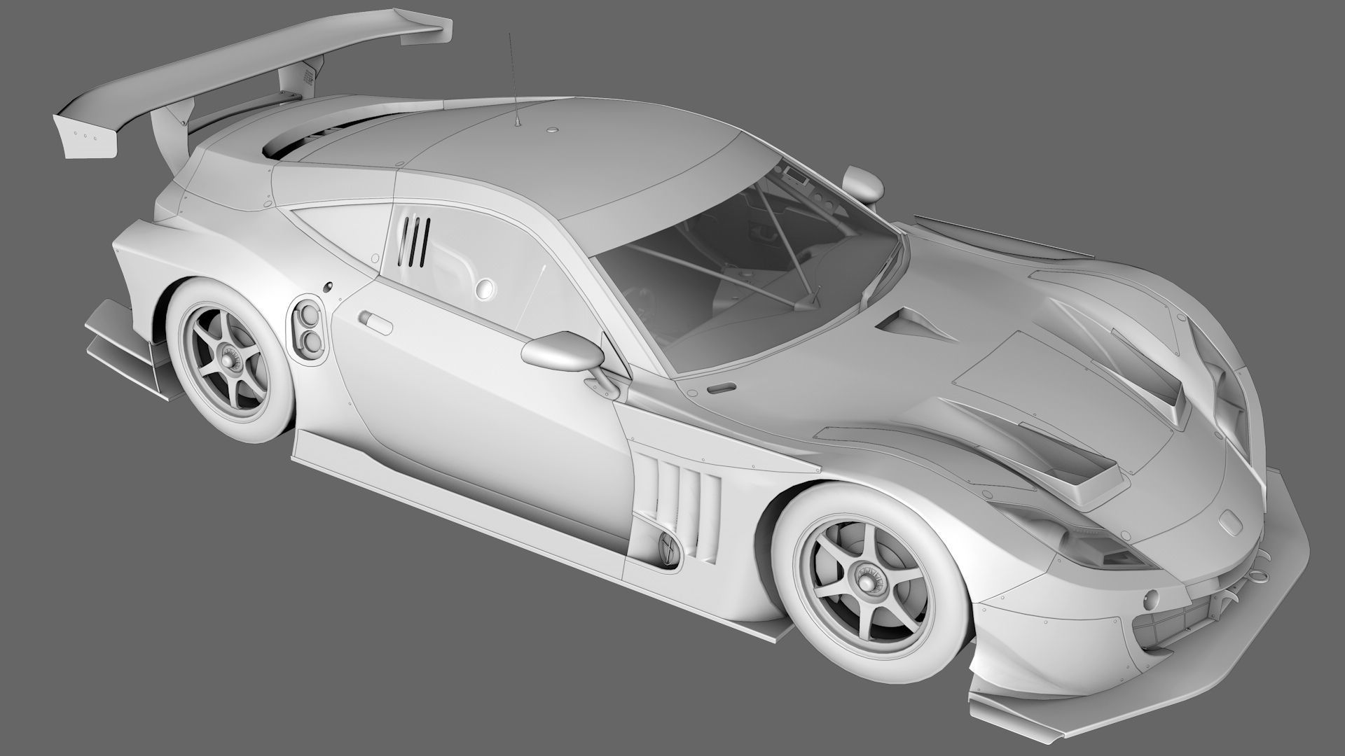 Honda HSV - 010 GT GT500 Super GT Low-poly 3D model_8