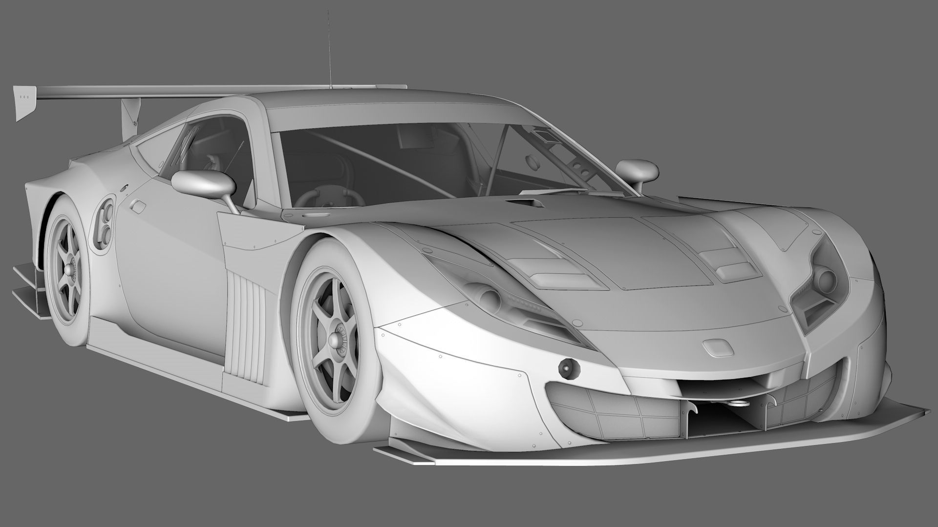 Honda HSV - 010 GT GT500 Super GT Low-poly 3D model_5