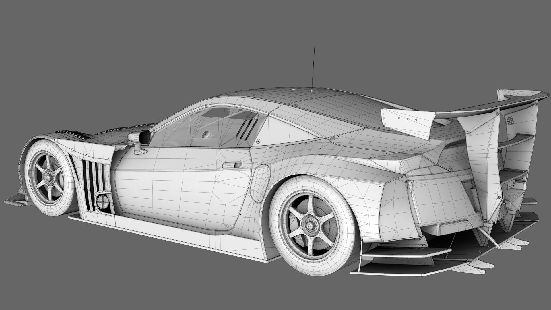 Honda HSV - 010 GT GT500 Super GT Low-poly 3D model_10