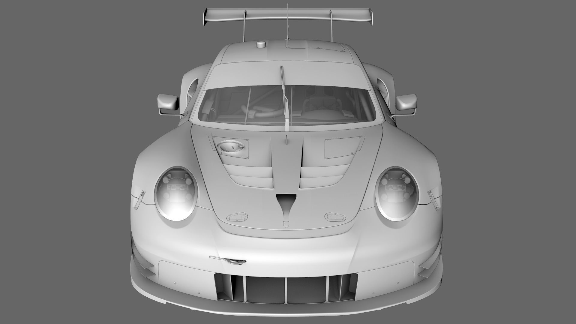 Porsche 911 RSR 2017 Low-poly 3D model_4