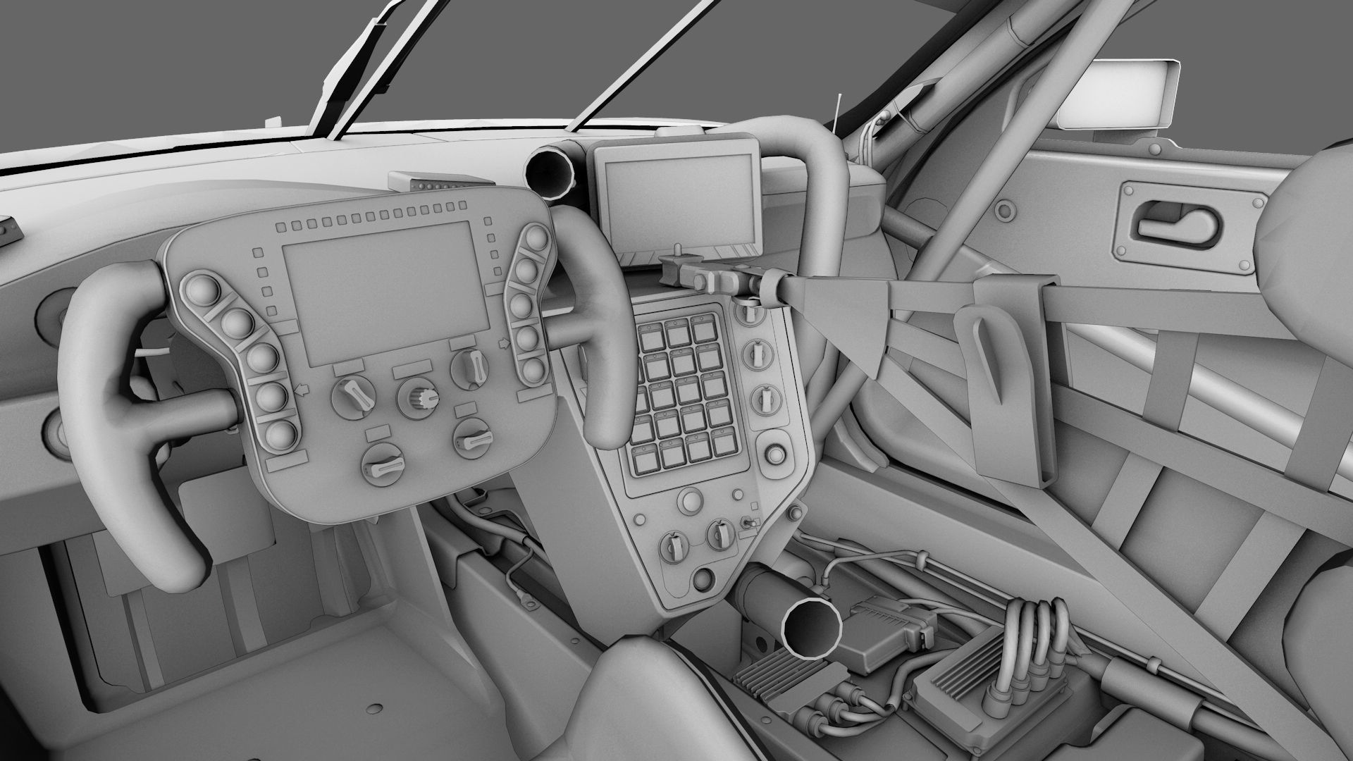 Porsche 911 RSR 2017 Low-poly 3D model_11