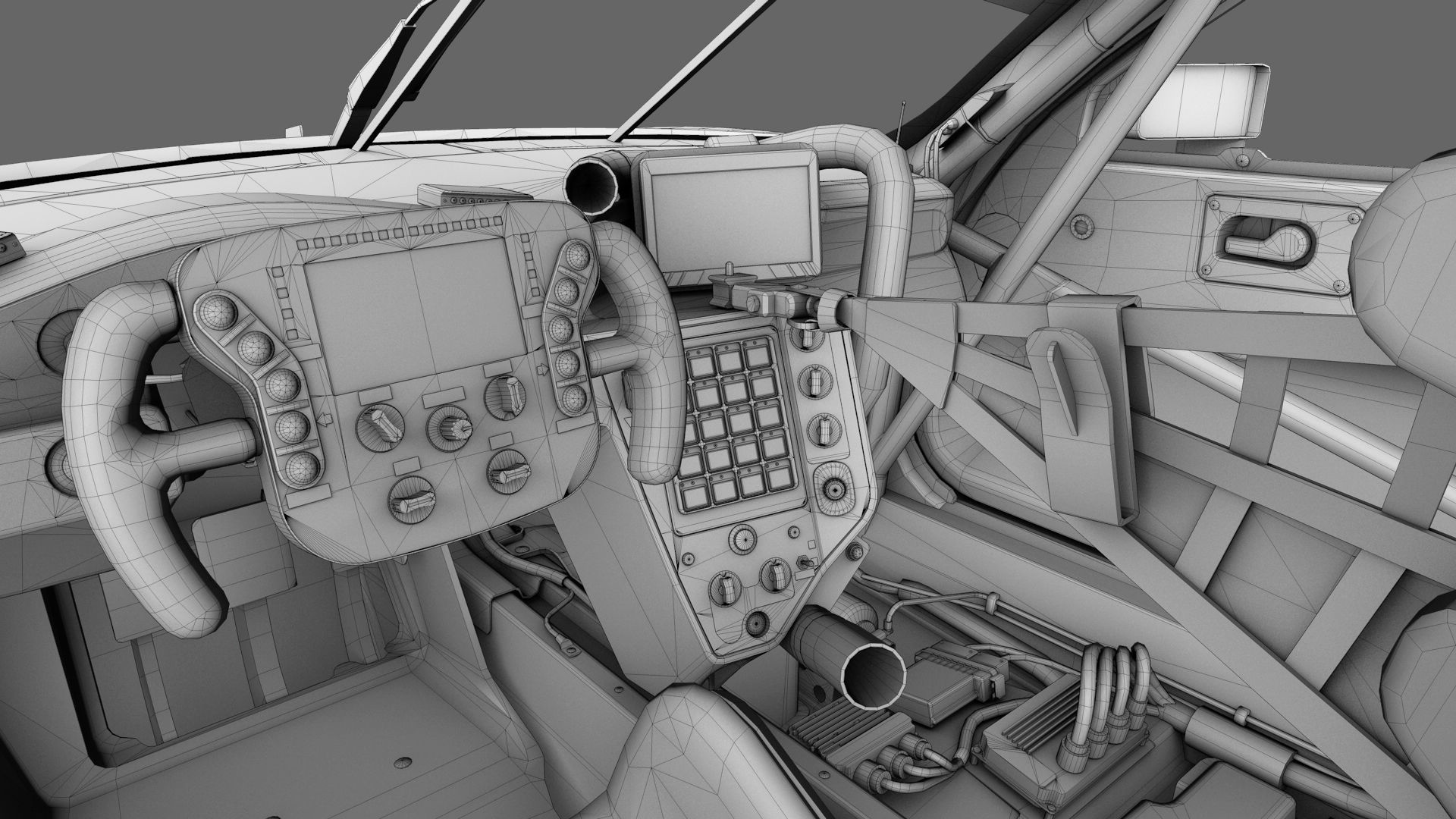 Porsche 911 RSR 2017 Low-poly 3D model_12