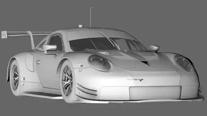 Porsche 911 RSR 2017 Low-poly 3D model