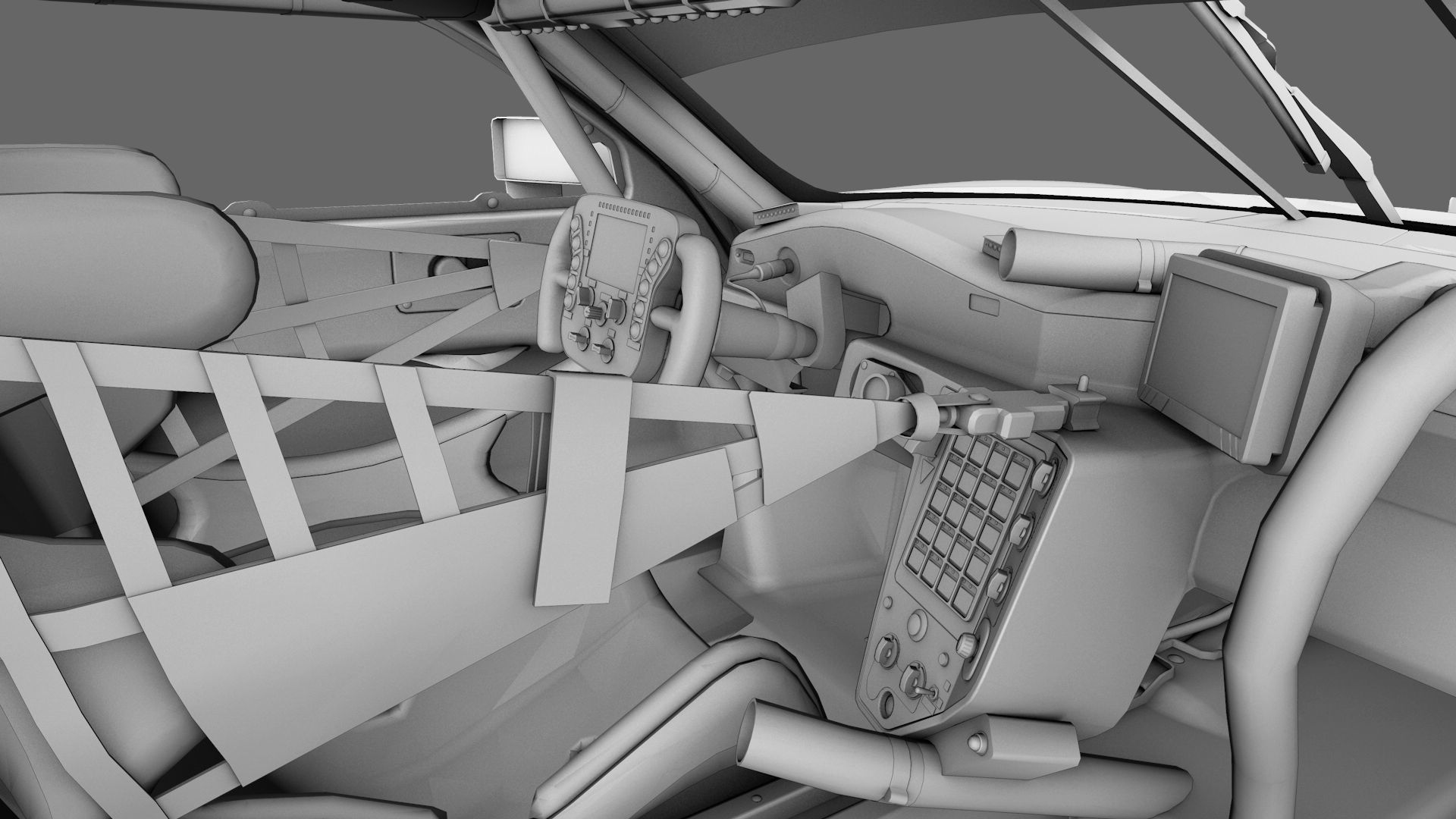 Porsche 911 RSR 2017 Low-poly 3D model_10