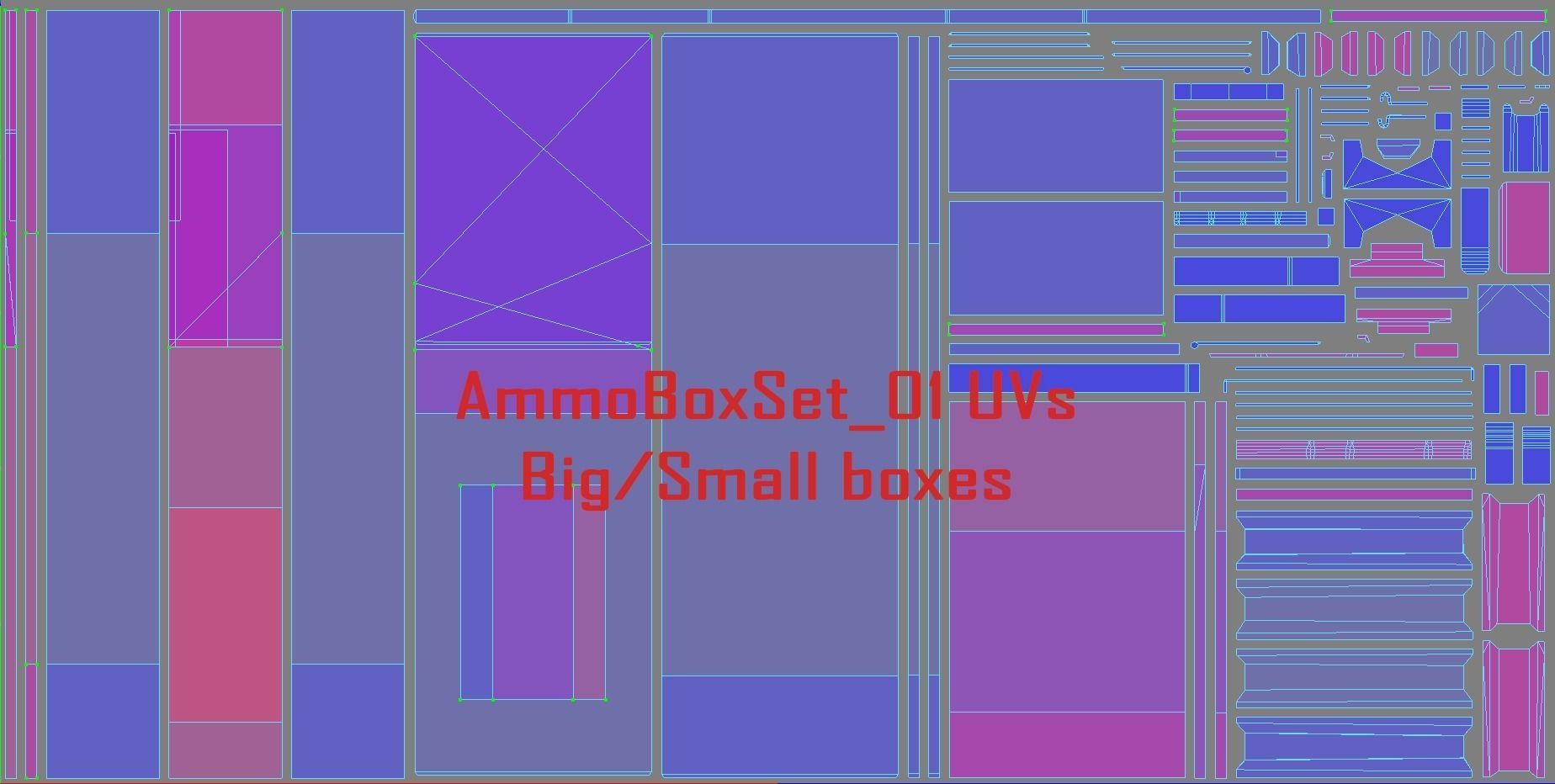 Ammo Box Set Low-poly 3D model_20
