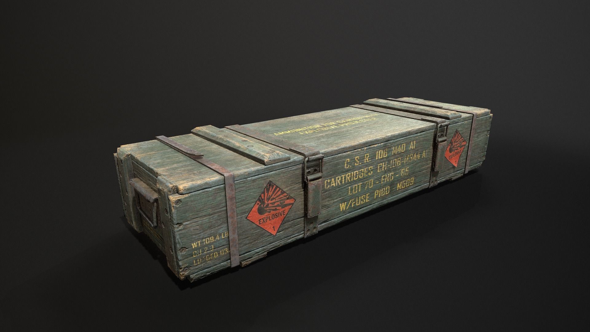 Ammo Box Set Low-poly 3D model_2