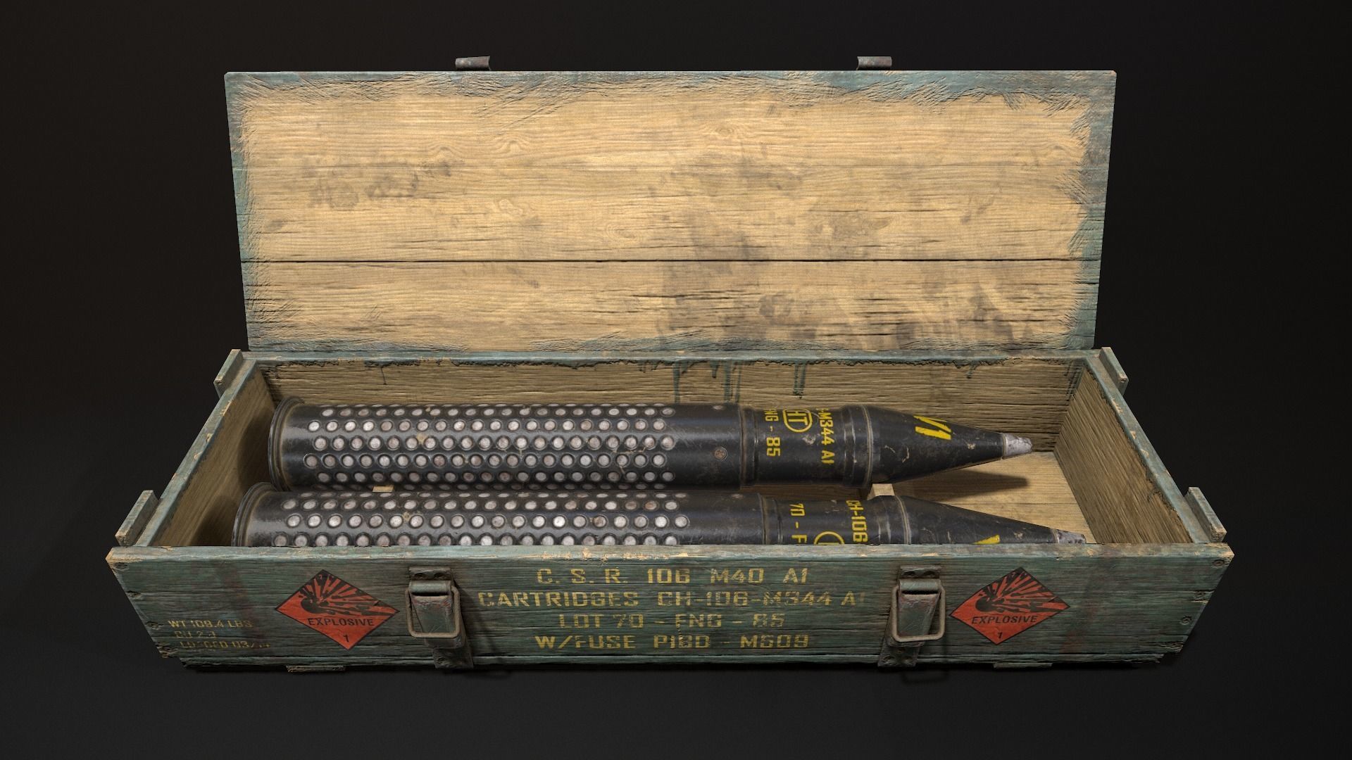 Ammo Box Set Low-poly 3D model_10