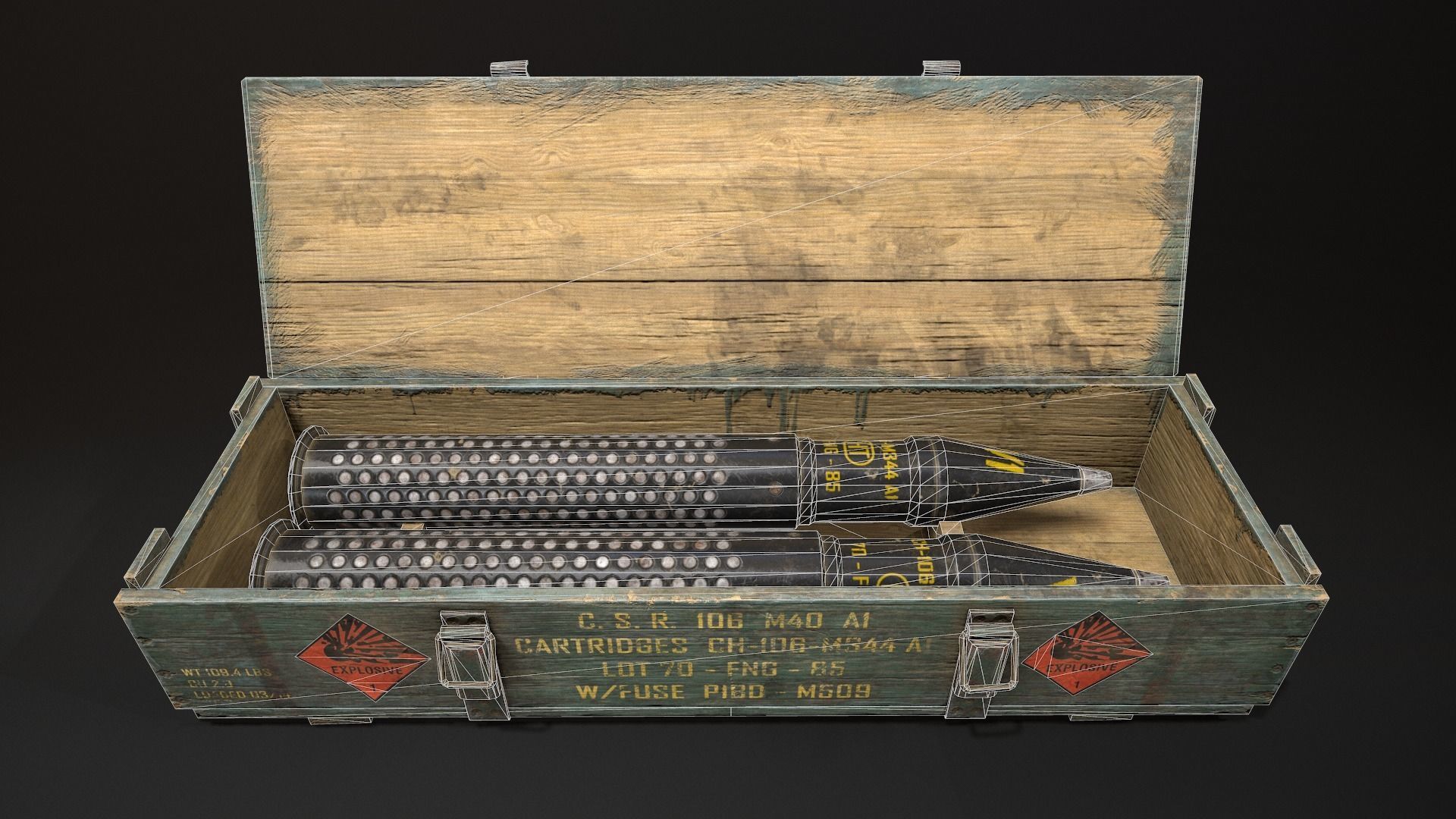 Ammo Box Set Low-poly 3D model_11