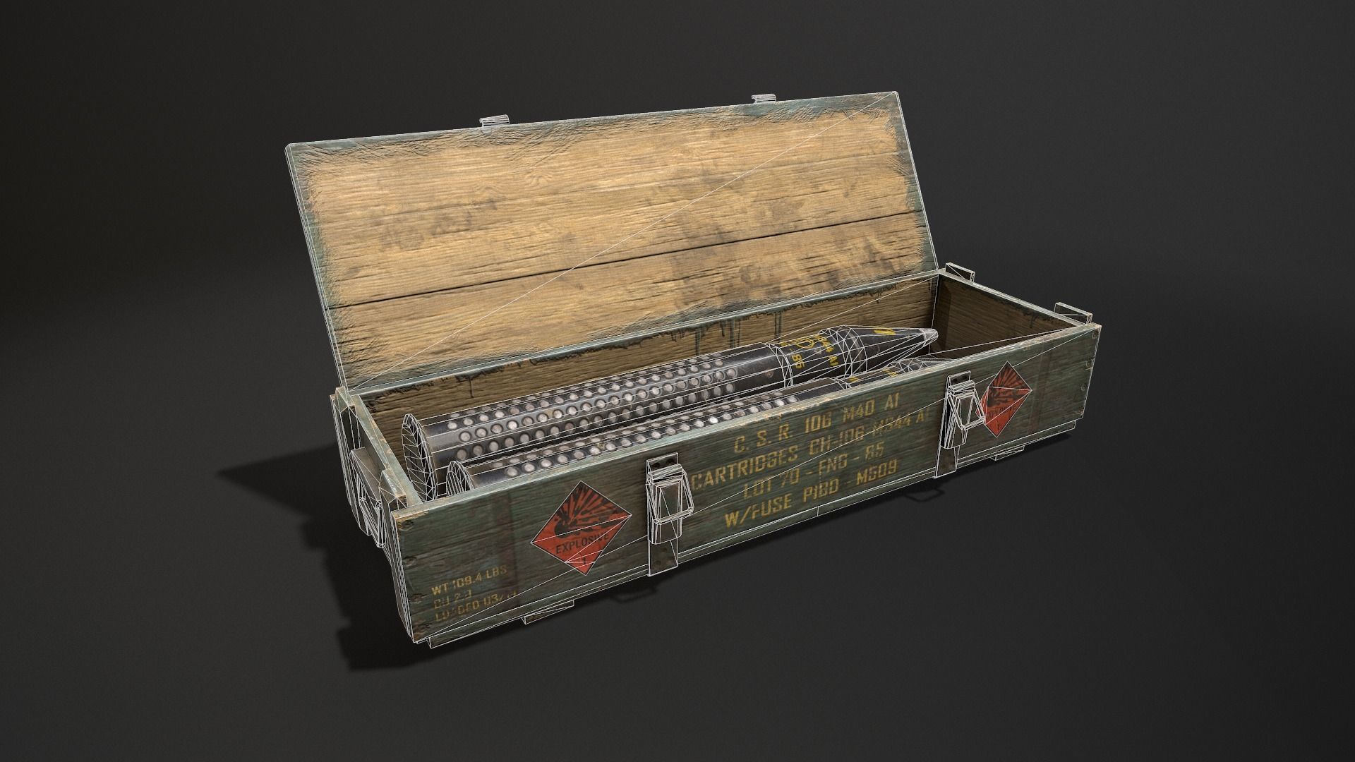 Ammo Box Set Low-poly 3D model_9