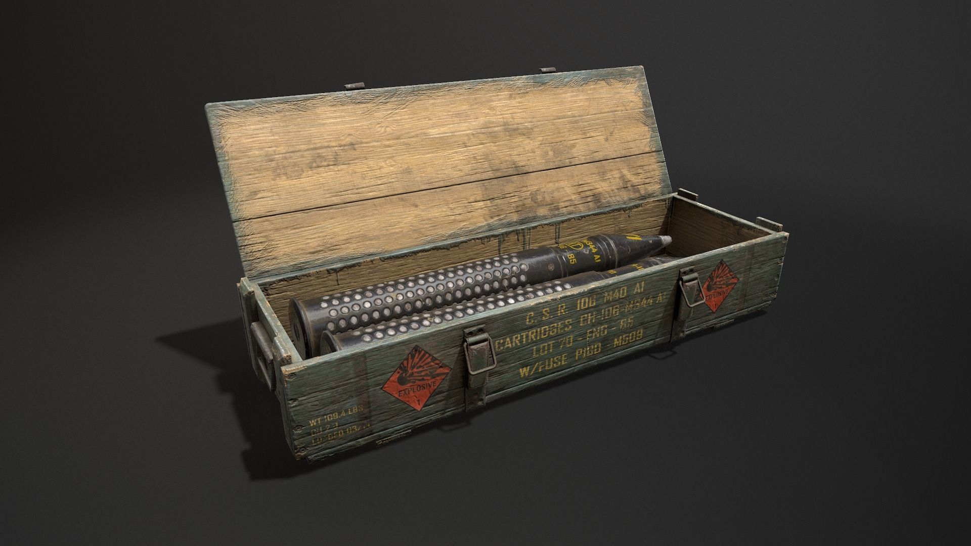 Ammo Box Set Low-poly 3D model_8
