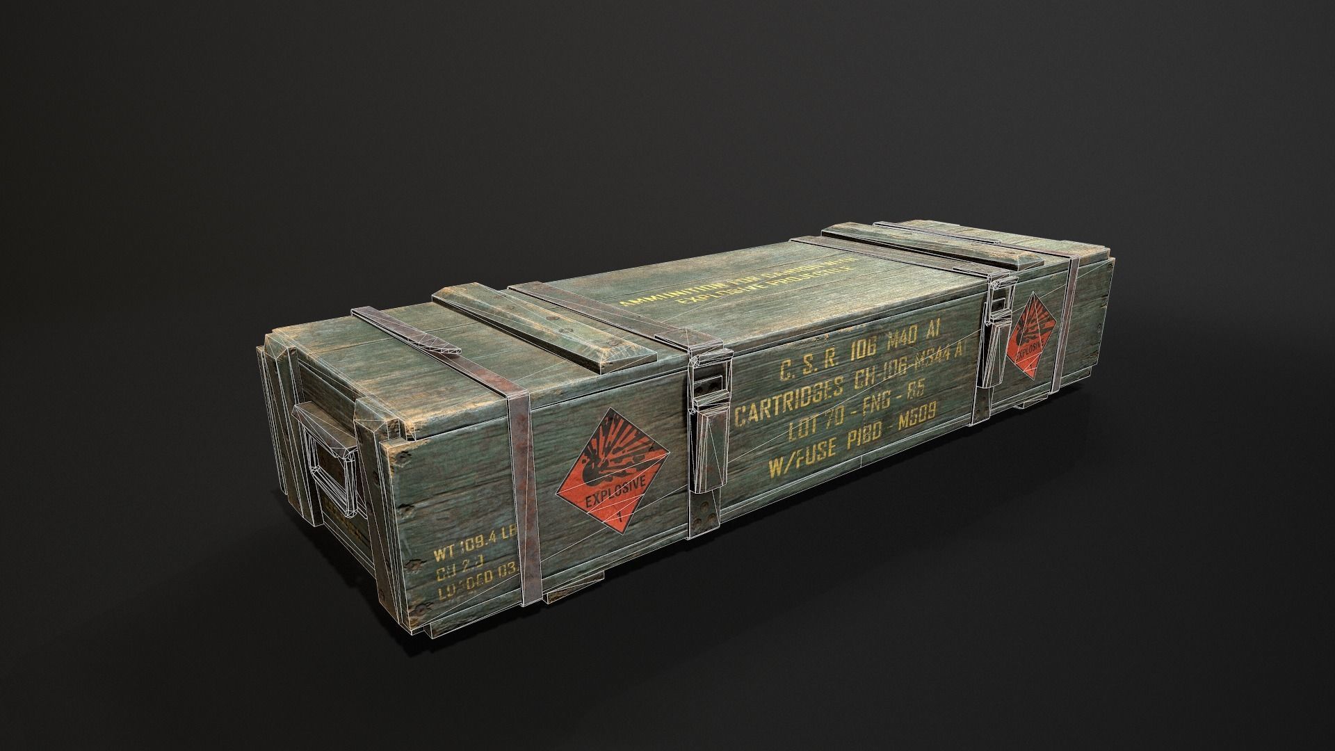 Ammo Box Set Low-poly 3D model_3