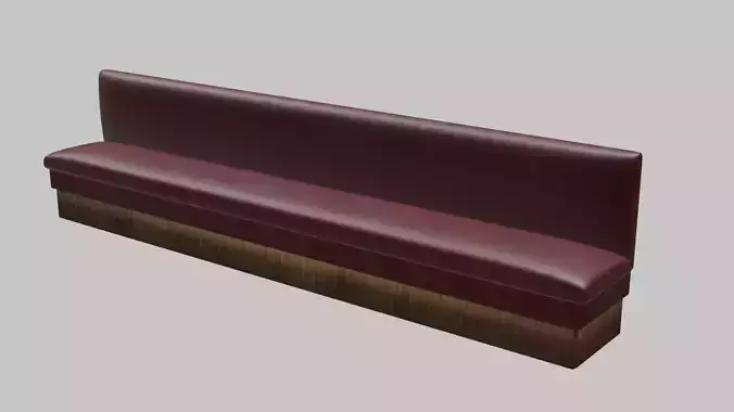 Restaurant Wall Booth Low-poly 3D model