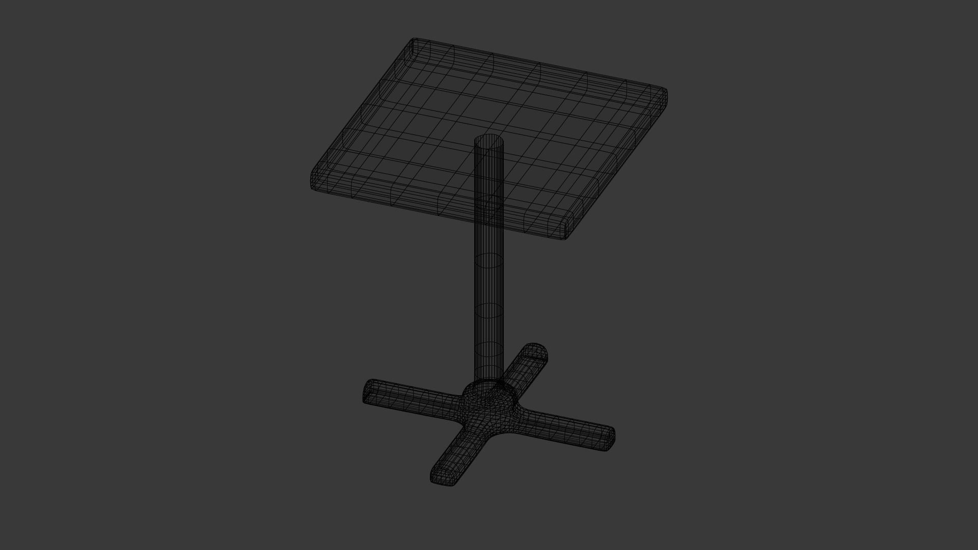 Restaurant Single Table Low-poly 3D model_6