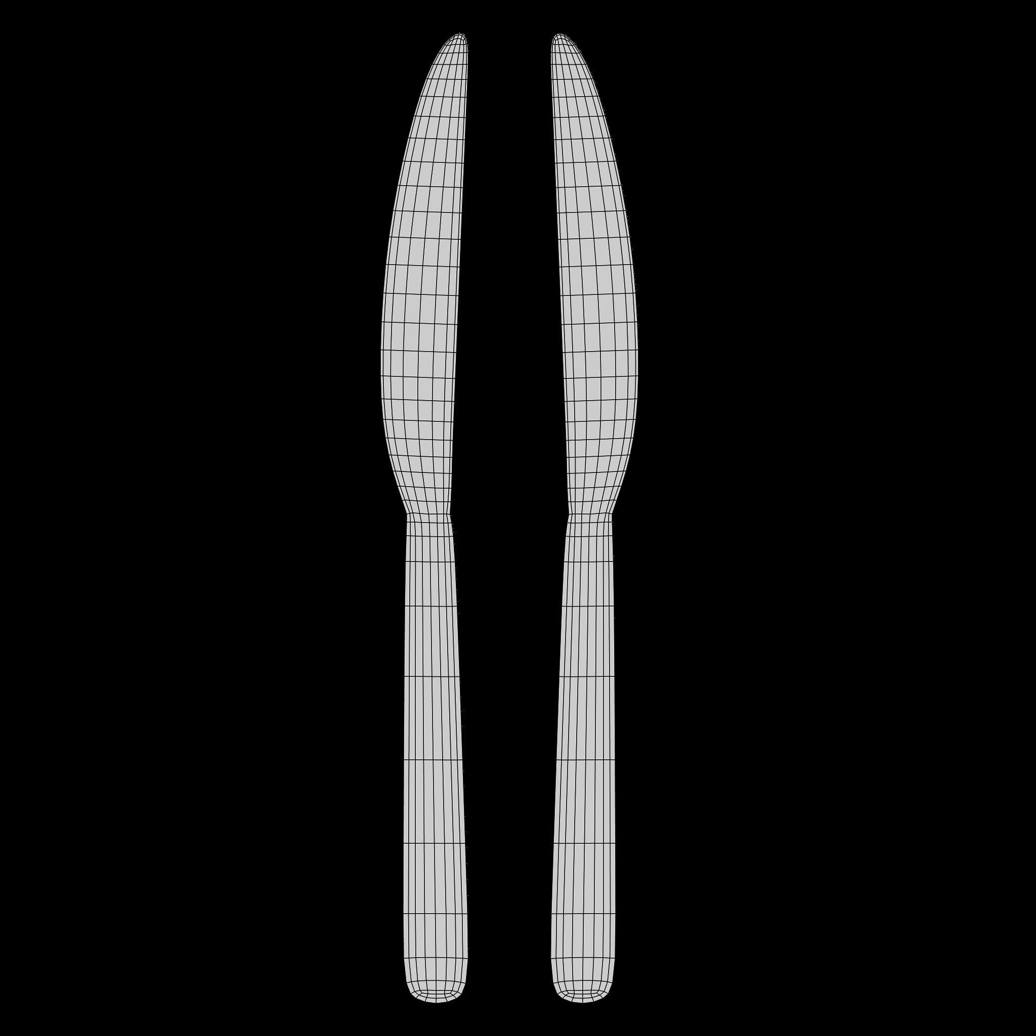 Restaurant Silverware Set Low-poly 3D model_37