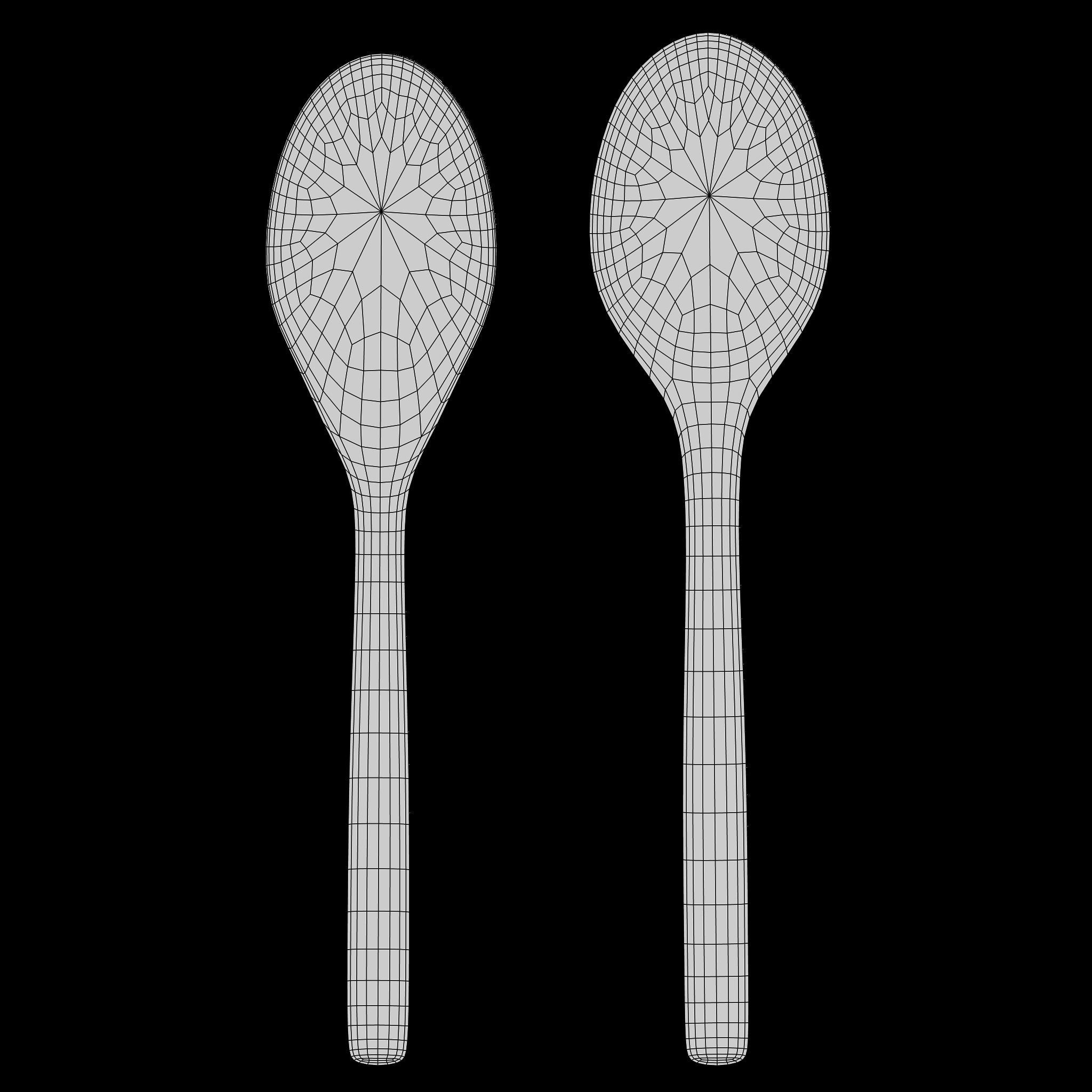 Restaurant Silverware Set Low-poly 3D model_38