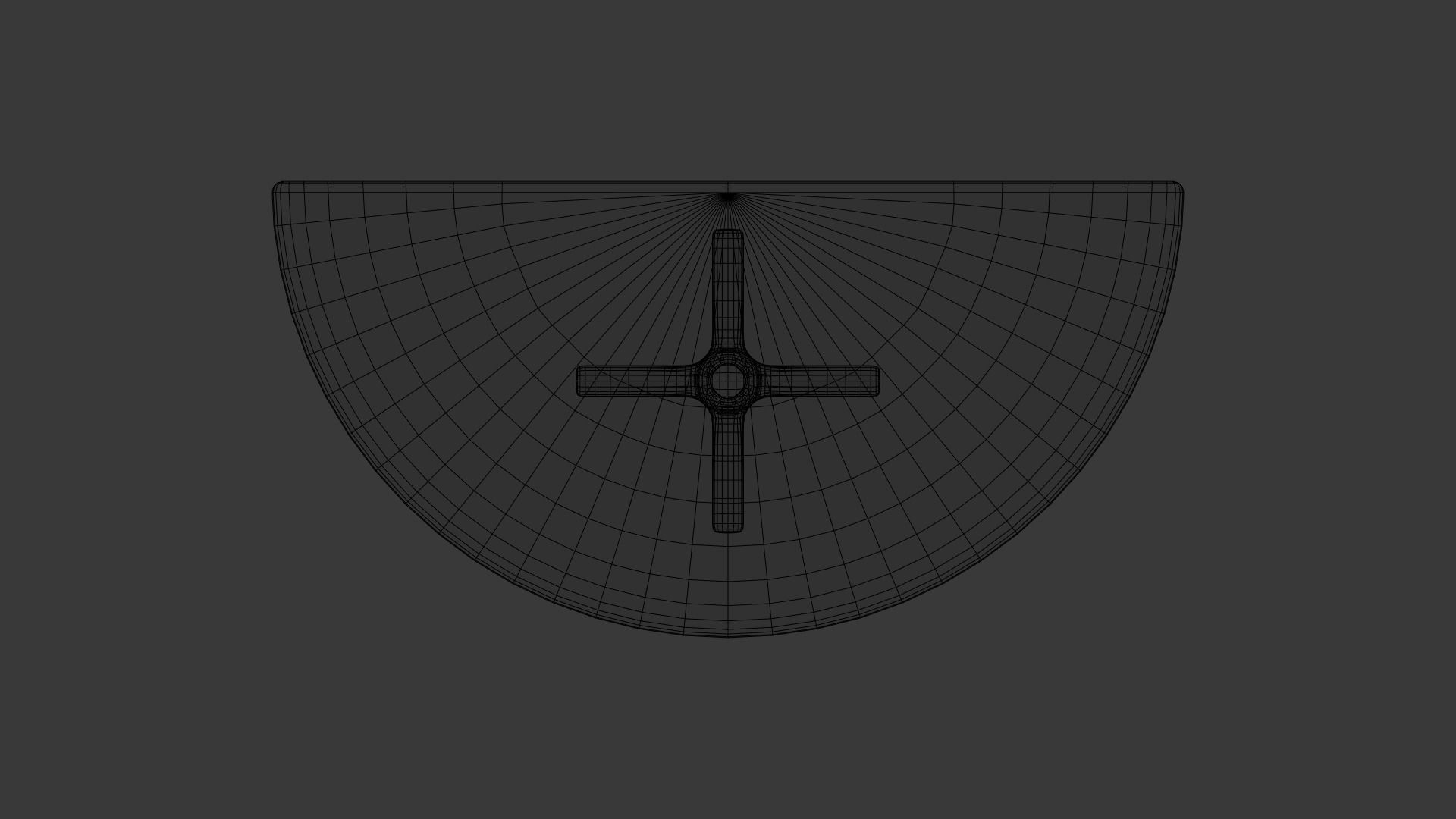 Restaurant Semi Circle Table Low-poly 3D model_7