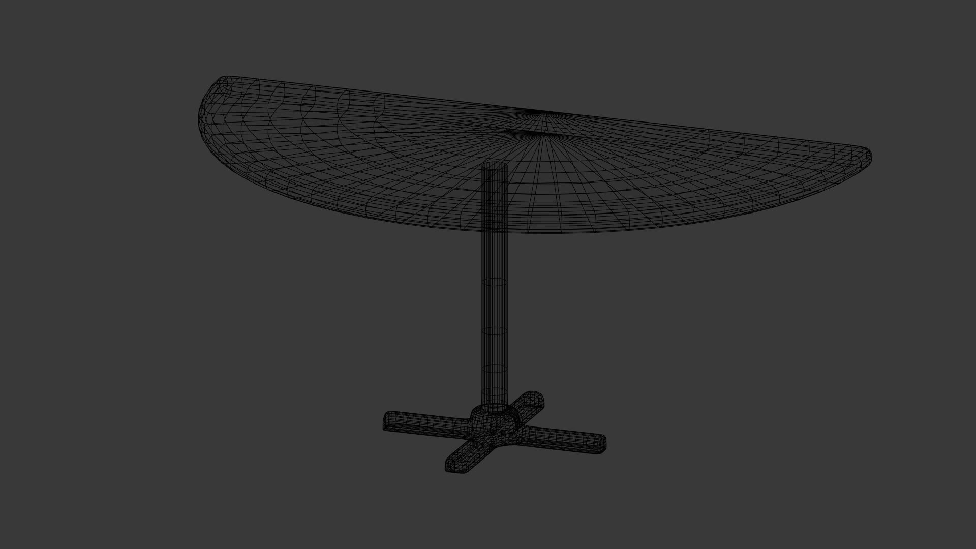 Restaurant Semi Circle Table Low-poly 3D model_6