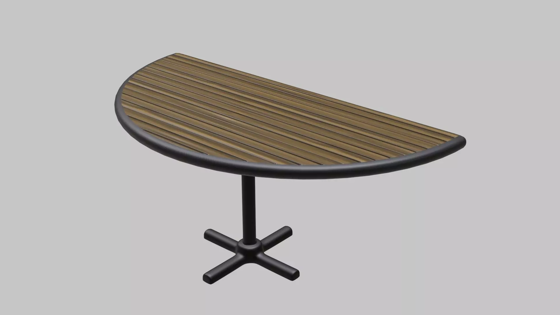 Restaurant Semi Circle Table Low-poly 3D model_0