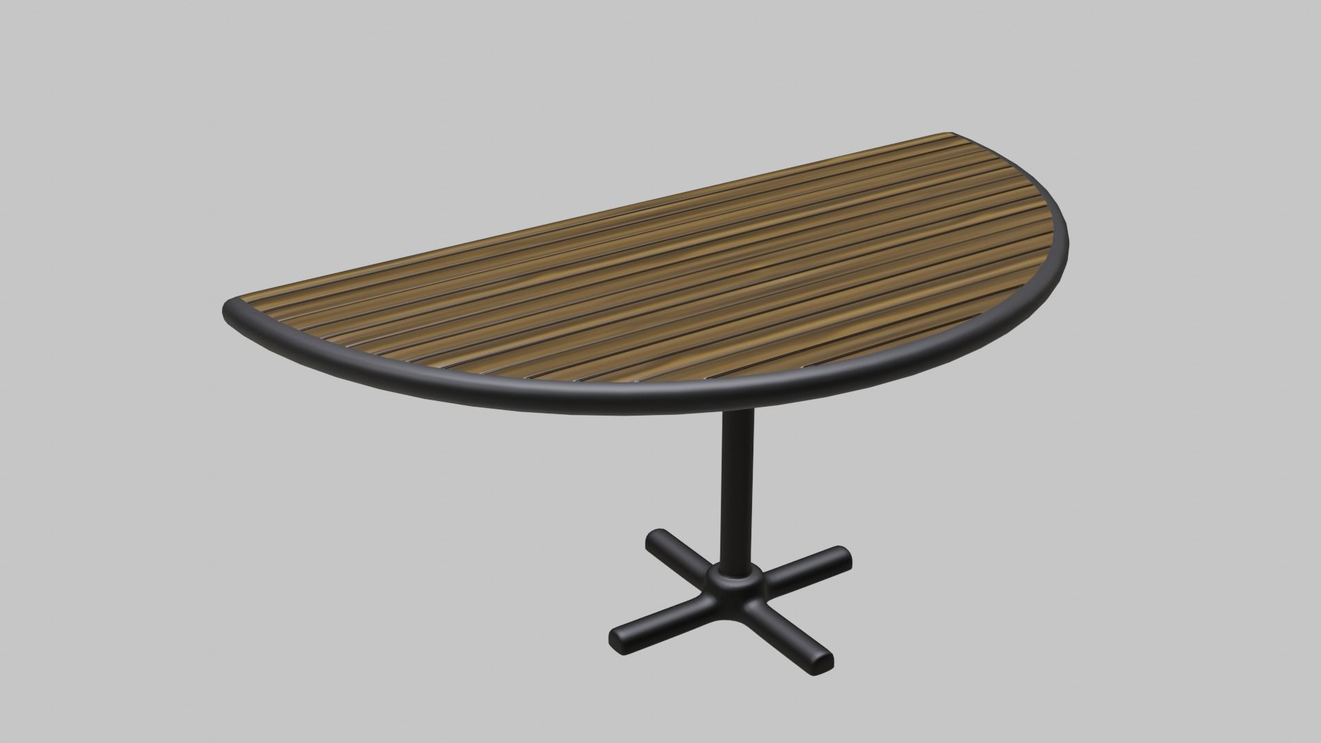 Restaurant Semi Circle Table Low-poly 3D model_3