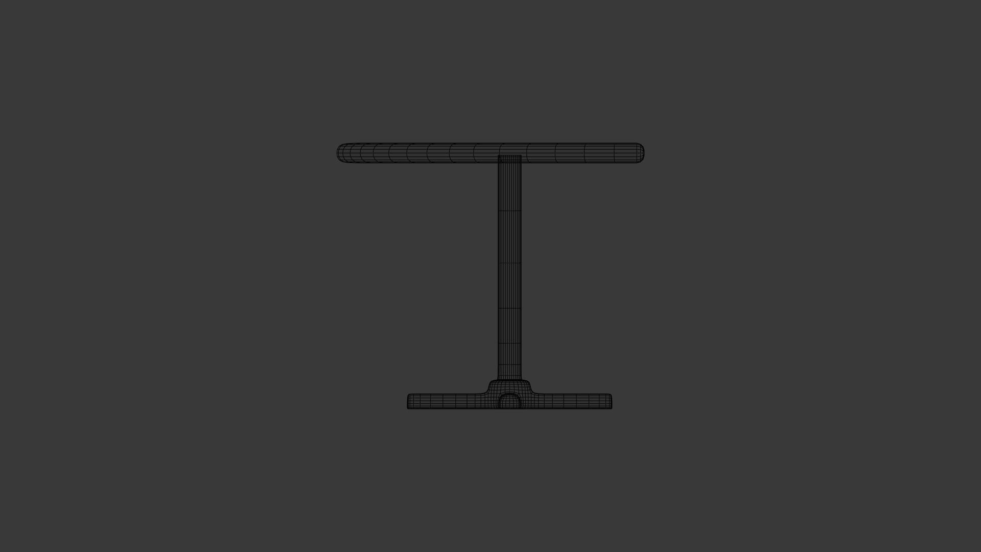 Restaurant Semi Circle Table Low-poly 3D model_9