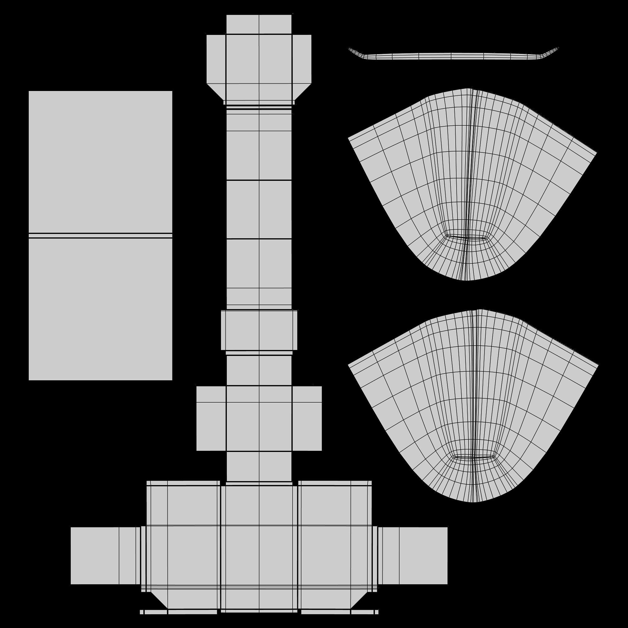 Restaurant Hostess Stand Low-poly 3D model_12