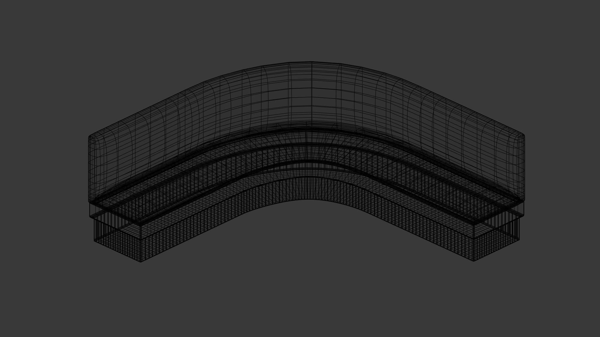 Restaurant Corner Booth Low-poly 3D model_5