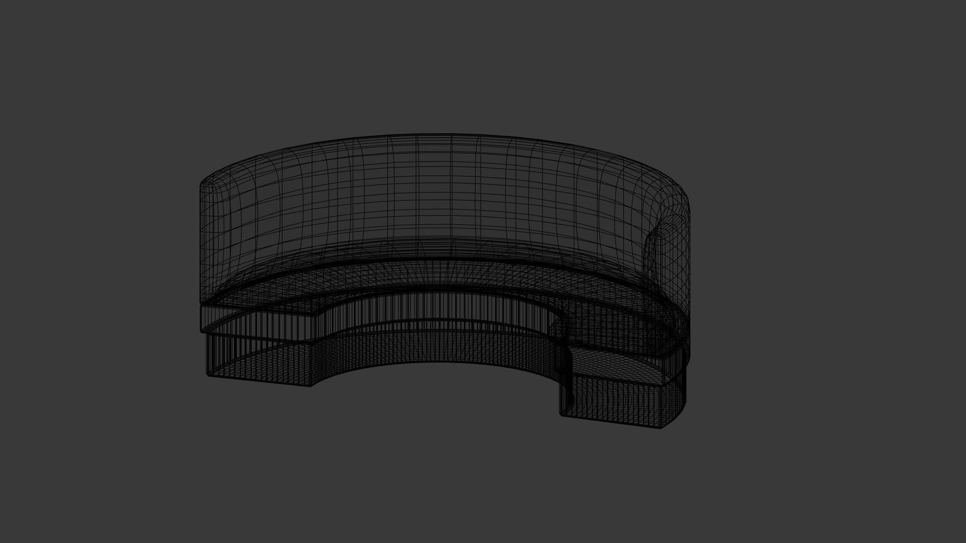 Restaurant Circular Booth Low-poly 3D model_5