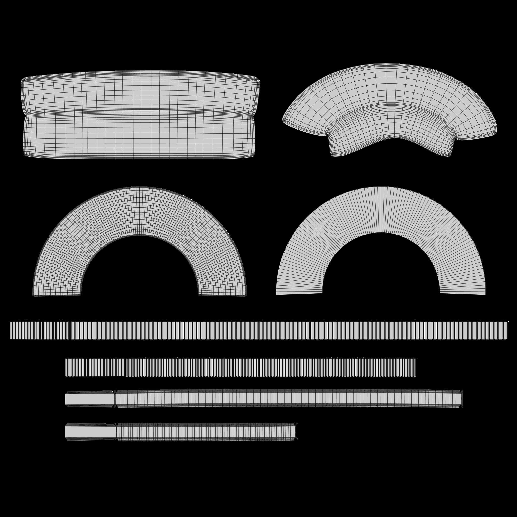 Restaurant Circular Booth Low-poly 3D model_10