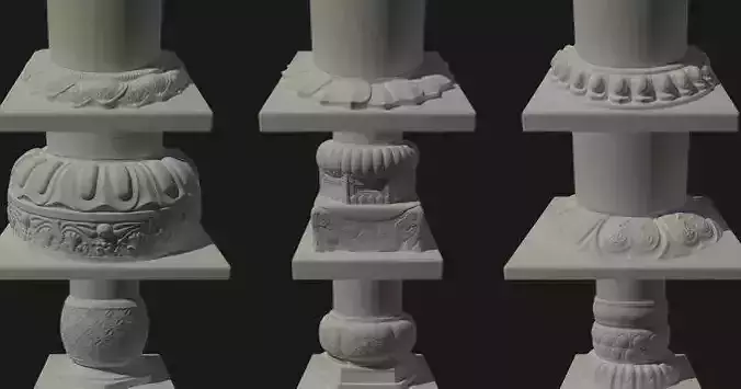 Ancient building column foundation