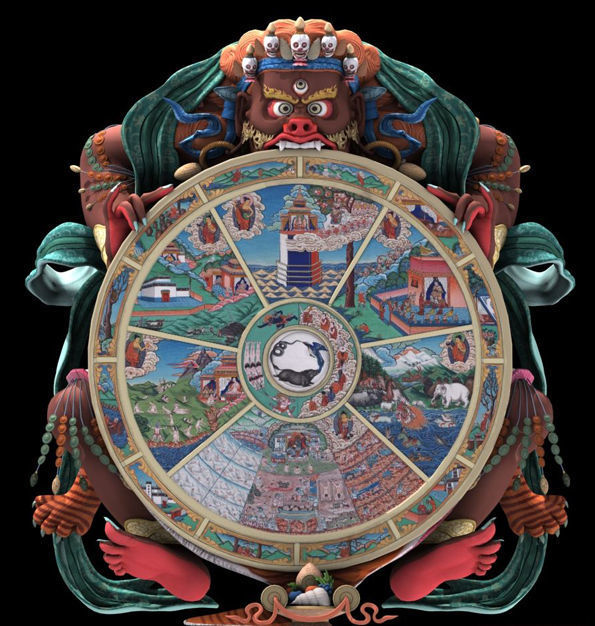 Yama king of the Tibetan Buddhism 3D model_2