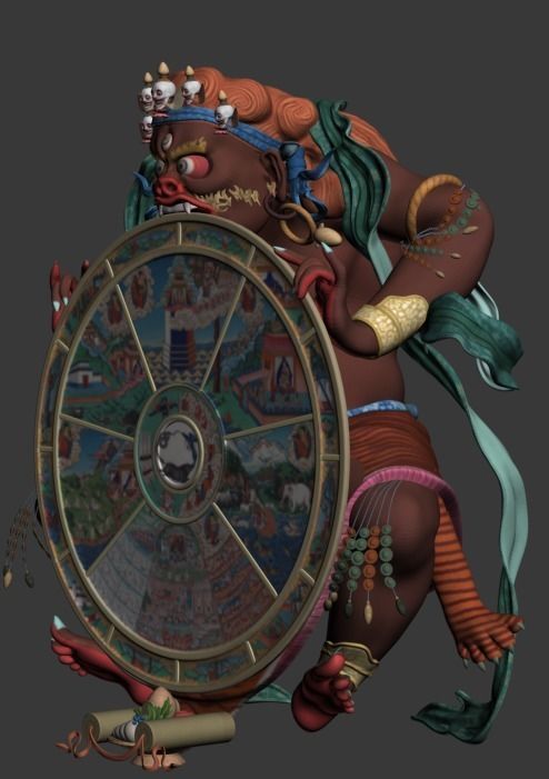 Yama king of the Tibetan Buddhism 3D model_1