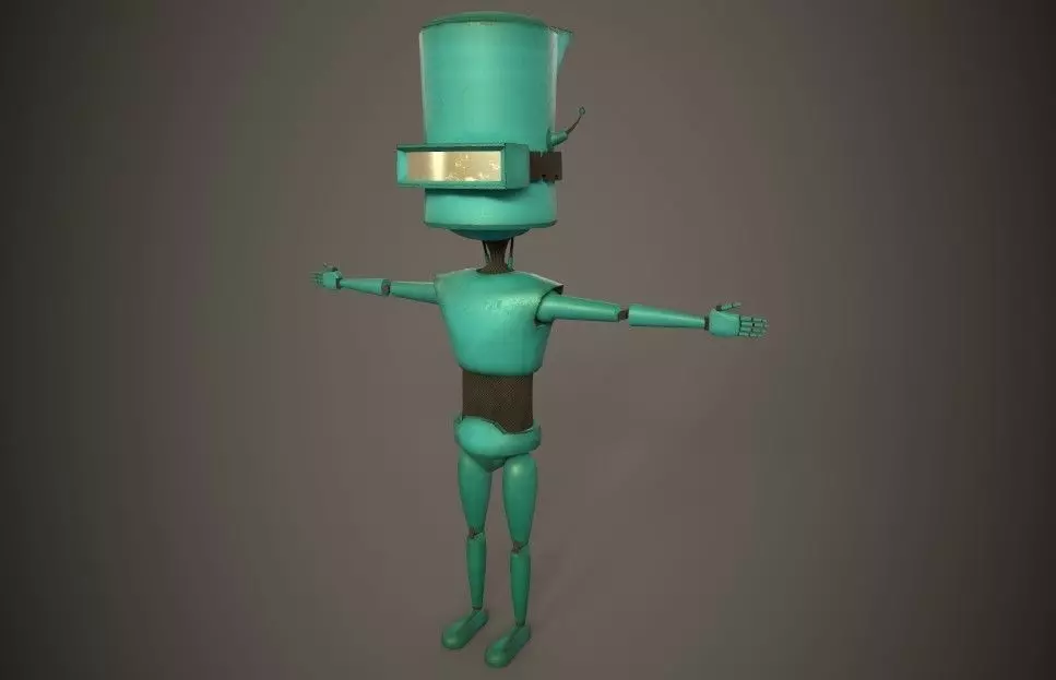 Robot Kid - Dirty Texture Low-poly 3D model