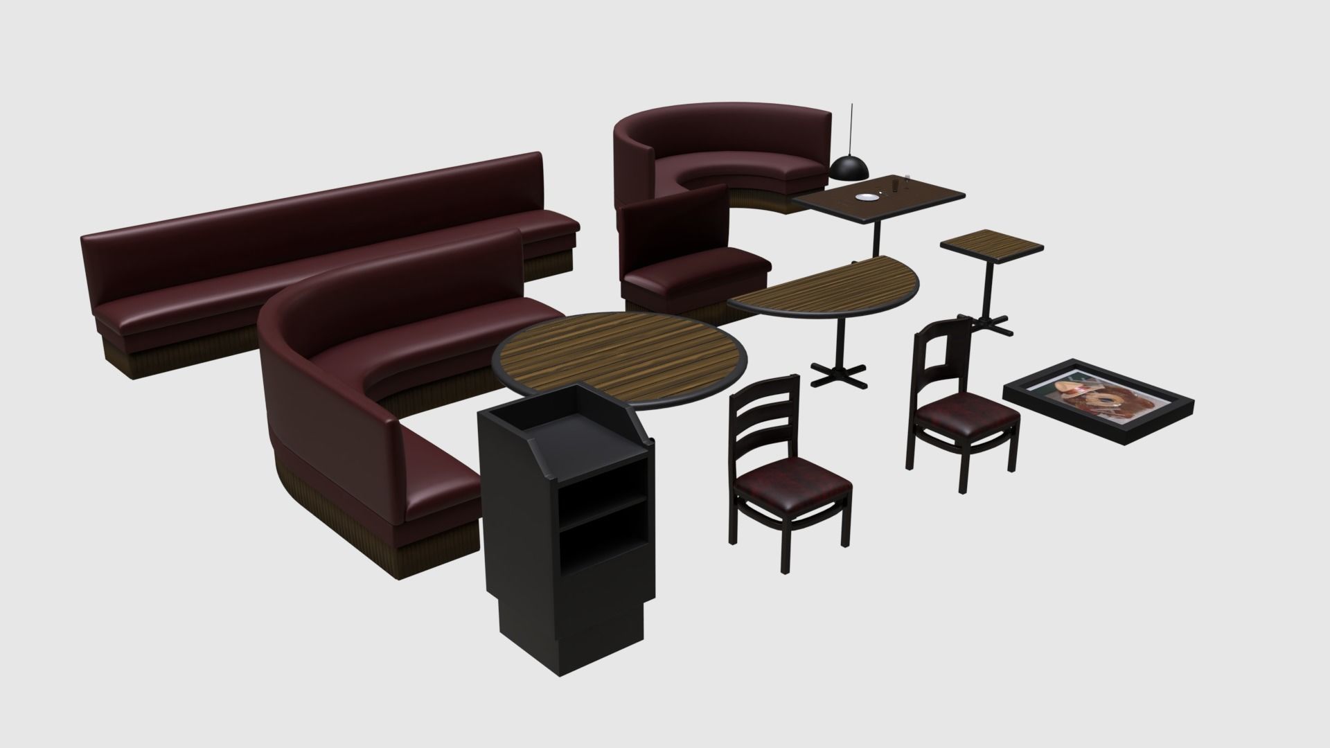 Restaurant Asset Pack Low-poly 3D model_3