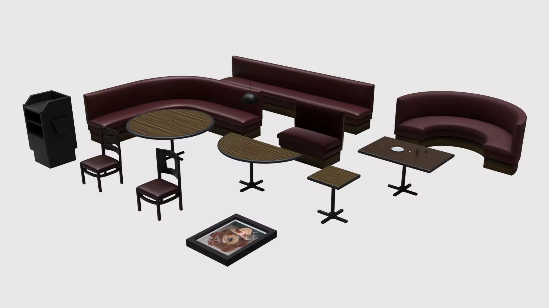 Restaurant Asset Pack Low-poly 3D model_0