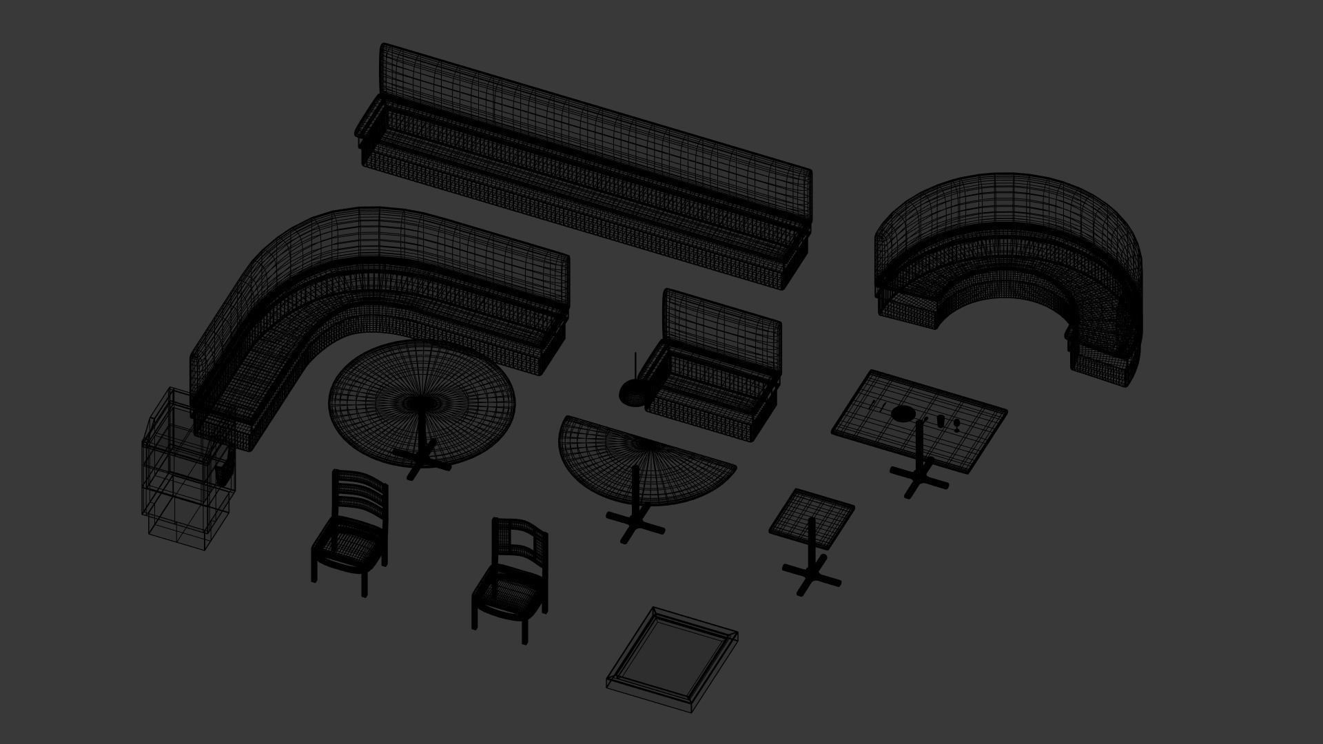 Restaurant Asset Pack Low-poly 3D model_47
